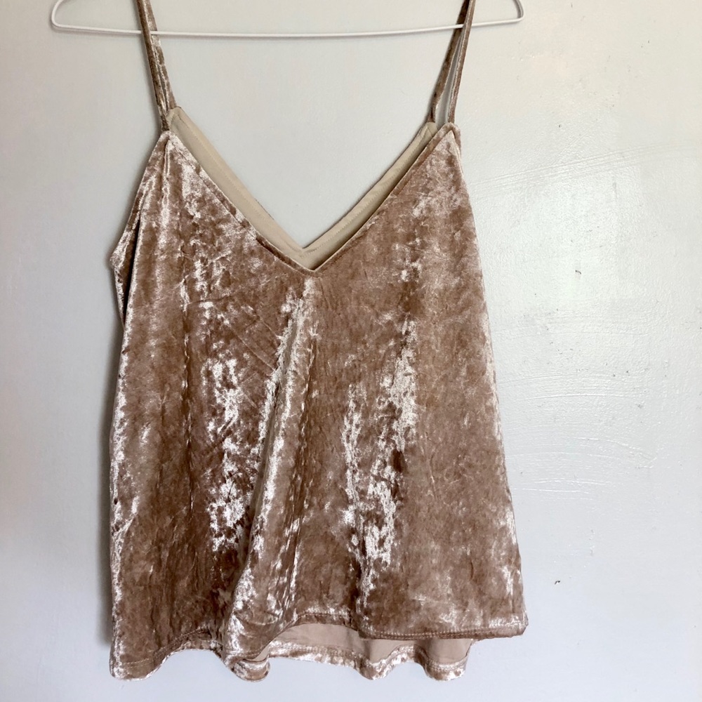 Crushed velvet cropped tank top